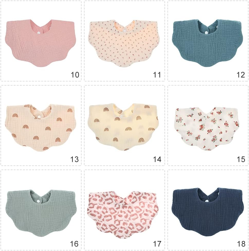 Surakey Baby Bandana Drool Bibs, Muslin Bibs for Drooling Teething Cotton Absorbent Hypoallergenic Pullover Newborn (Green) - Image 3